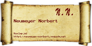 Neumeyer Norbert névjegykártya